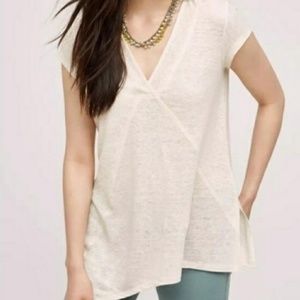 Anthropologie meadow rue Linen asymmetrical top